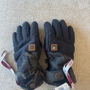 Roxy Black and Tan Snow Gloves